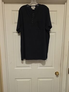 Venezia Men’s Navy Short-Sleeve Henley Pocket Tee